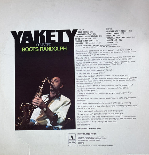 Boots Randolph : Yakety Revisited (LP,Album,Stereo)