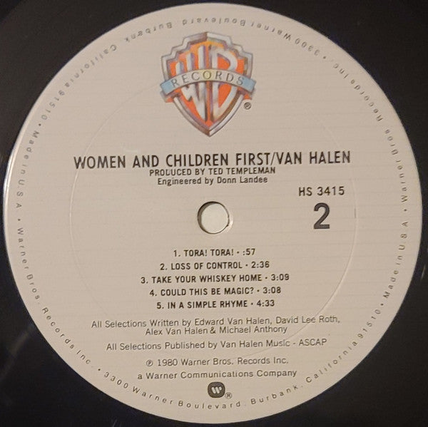 Van Halen : Women And Children First (LP,Album,Club Edition)