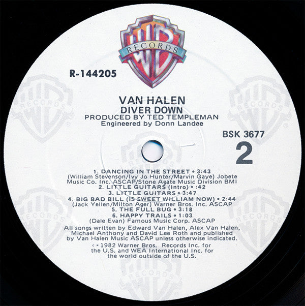 Van Halen : Diver Down (LP,Album,Club Edition)