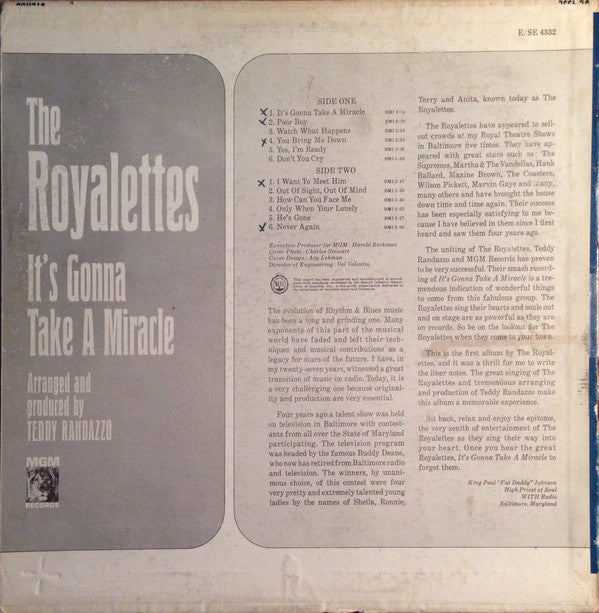Royalettes, The : It's Gonna Take A Miracle (LP,Album,Mono)