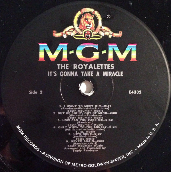 Royalettes, The : It's Gonna Take A Miracle (LP,Album,Mono)