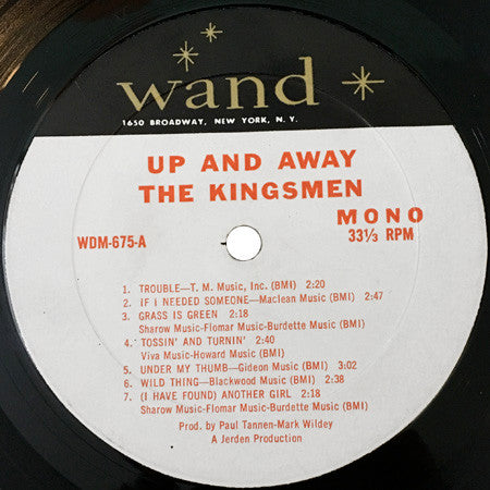 Kingsmen, The : Up And Away (LP,Album,Mono)