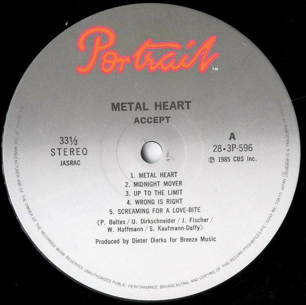 Accept : Metal Heart (LP,Album)