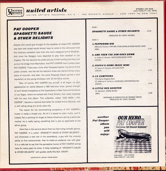 Pat Cooper : Spaghetti Sauce & Other Delights (LP,Stereo)