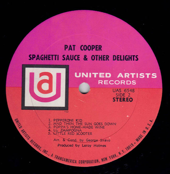 Pat Cooper : Spaghetti Sauce & Other Delights (LP,Stereo)