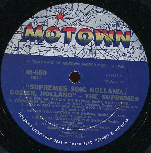 Supremes, The : The Supremes Sing Holland-Dozier-Holland (LP,Album,Mono)