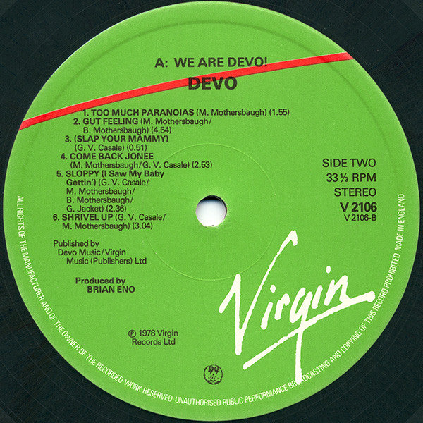 Devo : Q: Are We Not Men? A: We Are Devo! (LP,Album,Stereo)