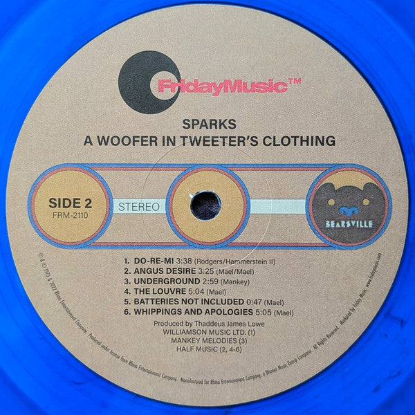 Sparks : A Woofer In Tweeter's Clothing (LP,Album,Record Store Day,Limited Edition,Reissue,Stereo)