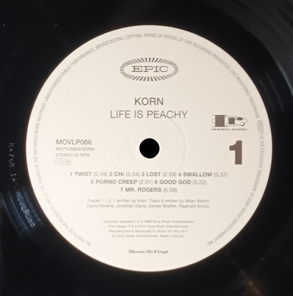 Korn : Life Is Peachy (LP,Album,Reissue,Stereo)