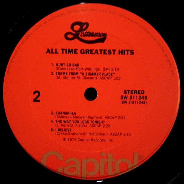 Lettermen, The : All-Time Greatest Hits (LP,Compilation,Club Edition,Reissue)