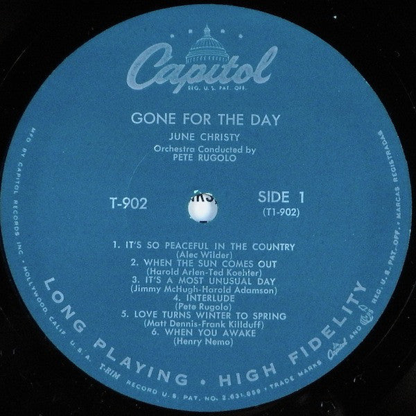 June Christy : Gone For The Day (LP,Album,Mono)