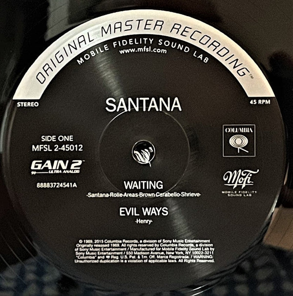 Santana : Santana (LP,45 RPM,Album,Limited Edition,Numbered,Reissue,Repress,Stereo)