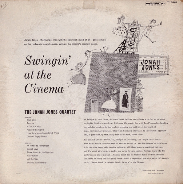 Jonah Jones Quartet, The : Swingin' At The Cinema (Hit Songs From Top Hollywood Films) (LP,Album,Mono)