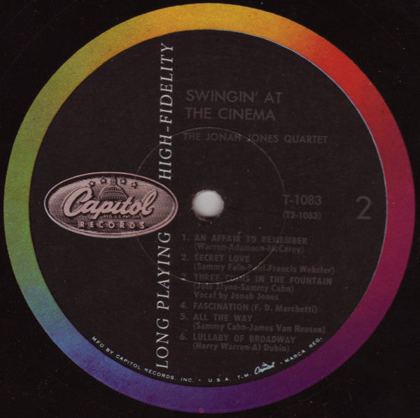 Jonah Jones Quartet, The : Swingin' At The Cinema (Hit Songs From Top Hollywood Films) (LP,Album,Mono)