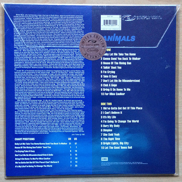Animals, The : The Singles Plus (LP,Compilation,Reissue)