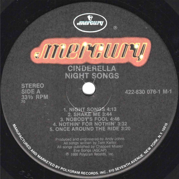 Cinderella (3) : Night Songs (LP,Album)