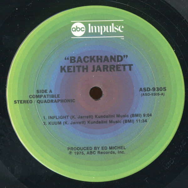 Keith Jarrett : Backhand (LP,Album,Stereo,Quadraphonic)