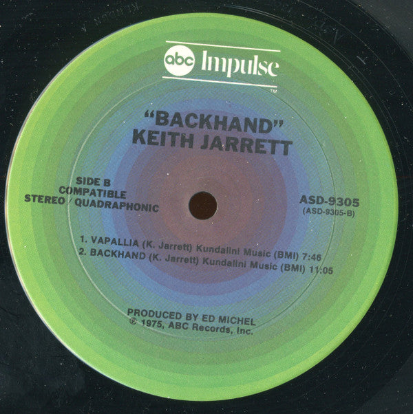 Keith Jarrett : Backhand (LP,Album,Stereo,Quadraphonic)