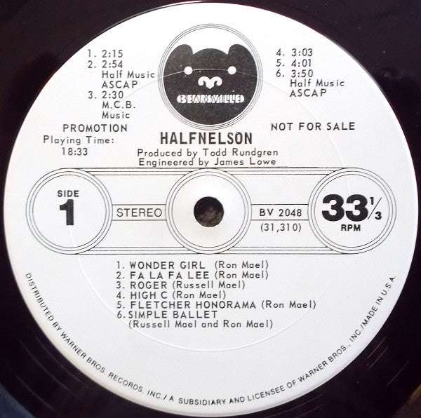 Halfnelson : Halfnelson (LP,Album,Promo,Stereo)