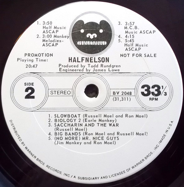 Halfnelson : Halfnelson (LP,Album,Promo,Stereo)