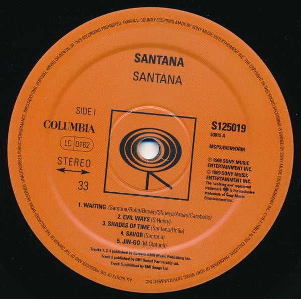Santana : Santana (LP,Album,Reissue,Stereo)