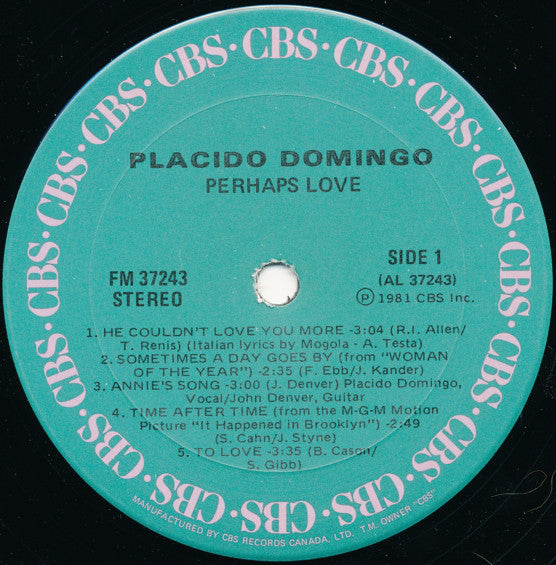 Placido Domingo With John Denver : Perhaps Love (LP,Album)