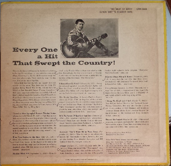 Elton Britt : The Best Of Britt (LP,Compilation,Mono)