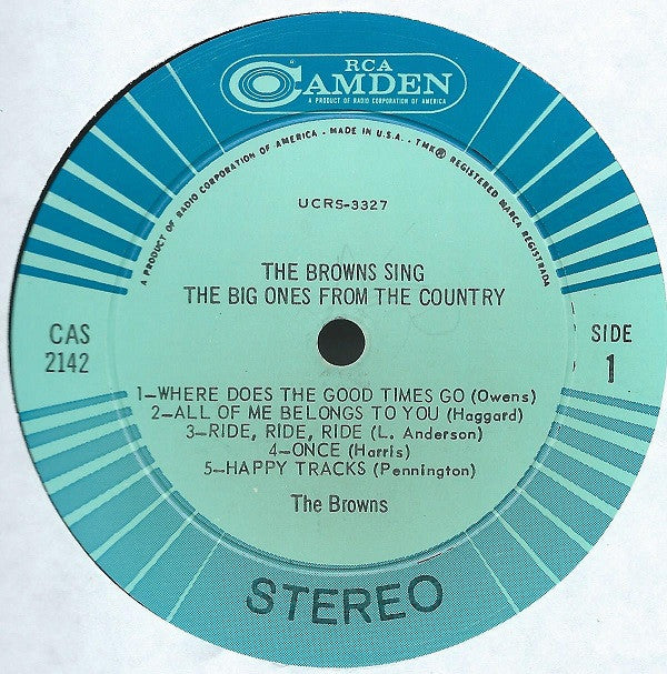 Browns (3), The : Sing The Big Ones From The Country (LP,Album,Stereo)