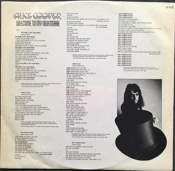 Alice Cooper (2) : Welcome To My Nightmare (LP,Album)