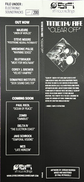 Timothy Fife : Clear Off (LP,Album,Limited Edition,Numbered,Stereo)