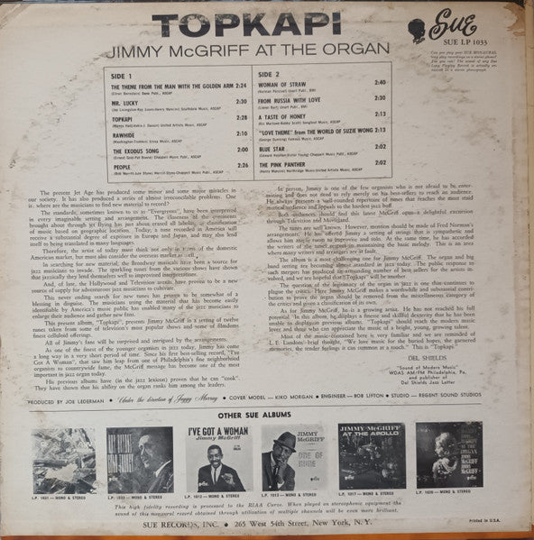 Jimmy McGriff : Topkapi (LP,Album,Stereo)