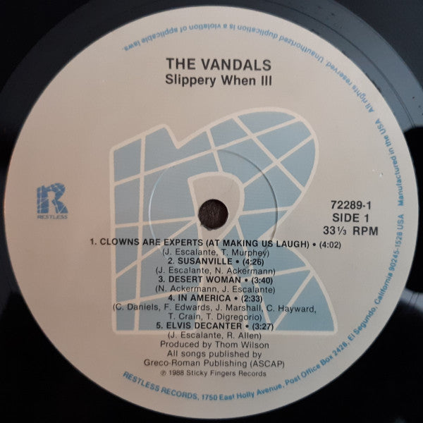 Vandals, The : Slippery When Ill (LP,Album)