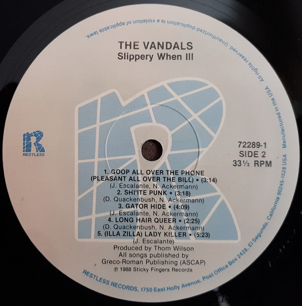 Vandals, The : Slippery When Ill (LP,Album)