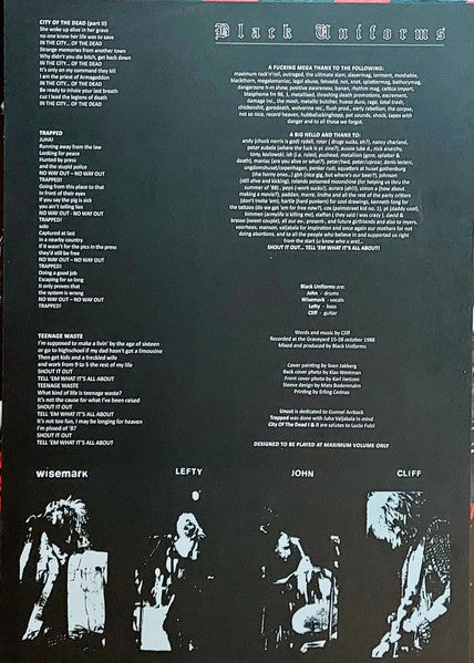 Black Uniforms : Faces Of Death (LP,Album,Limited Edition,Numbered,Reissue)
