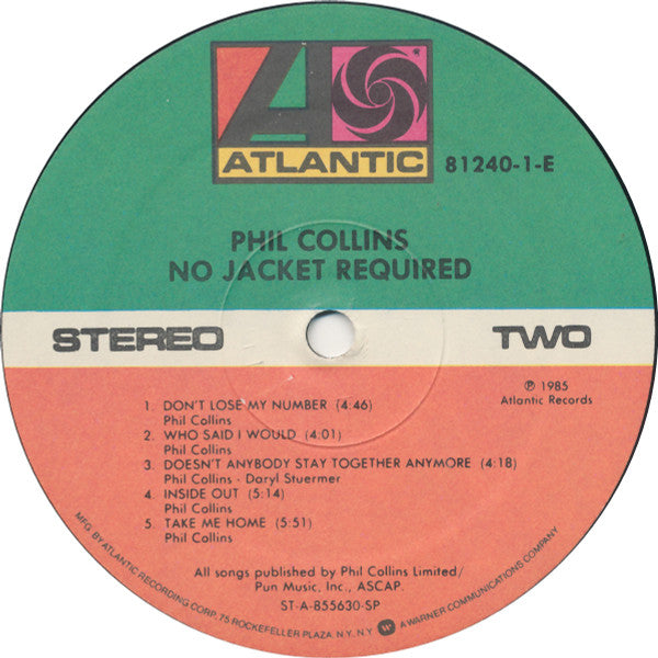 Phil Collins : No Jacket Required (LP,Album,Stereo)