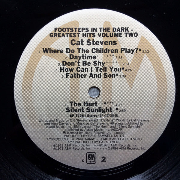 Cat Stevens : Footsteps In The Dark - Greatest Hits Volume Two (LP,Compilation,Stereo)