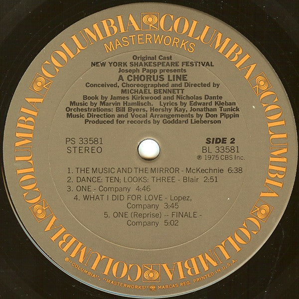 "A Chorus Line" Original Broadway Cast : A Chorus Line - Original Cast Recording (LP,Album)