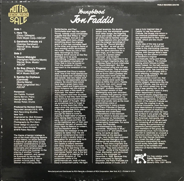 Jon Faddis : Youngblood (LP,Album)