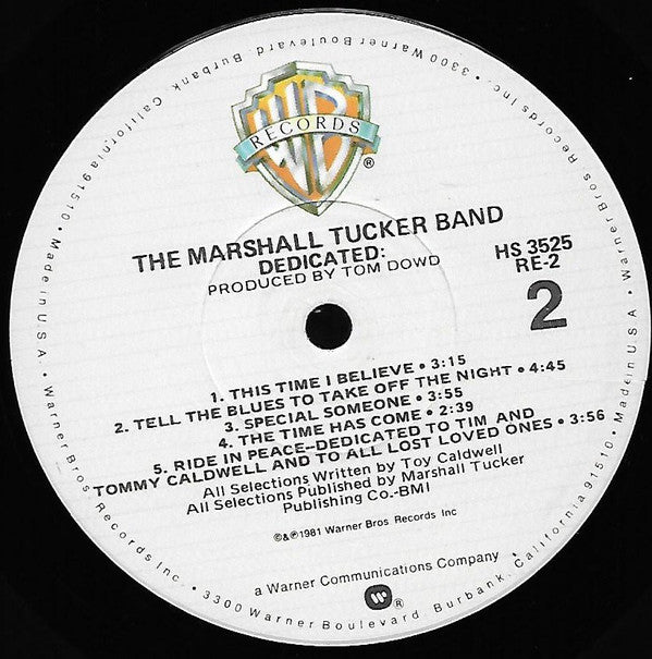 Marshall Tucker Band, The : Dedicated (LP,Album)