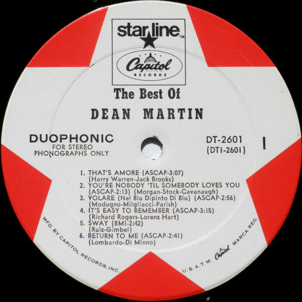 Dean Martin : The Best Of Dean Martin (LP,Album,Compilation,Stereo)