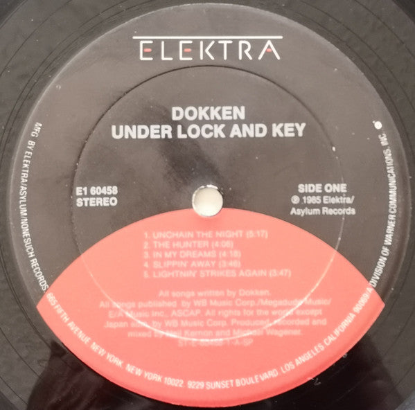 Dokken : Under Lock And Key (LP,Album,Club Edition,Stereo)