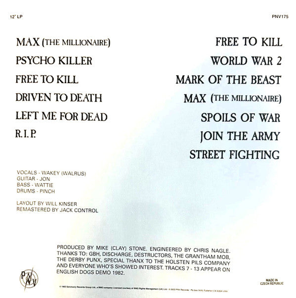 English Dogs : Mad Punx & English Dogs (plus 82 Demo) (LP,Compilation)