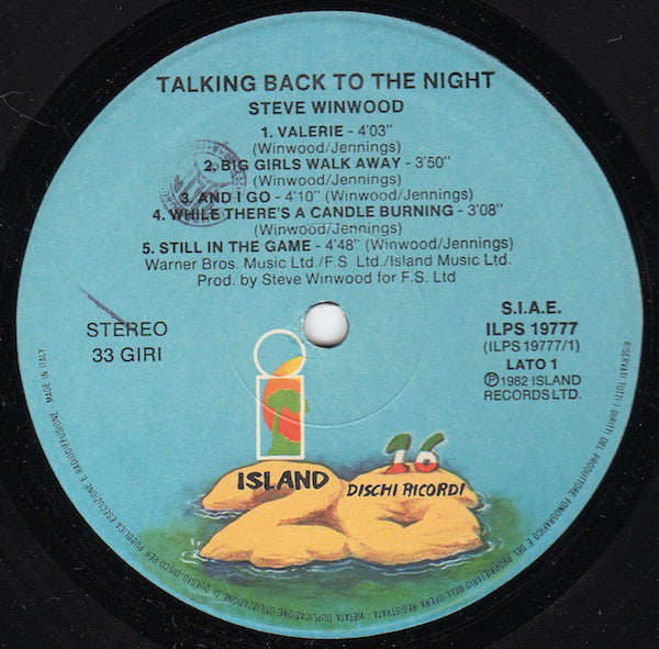 Steve Winwood : Talking Back To The Night (LP,Album)
