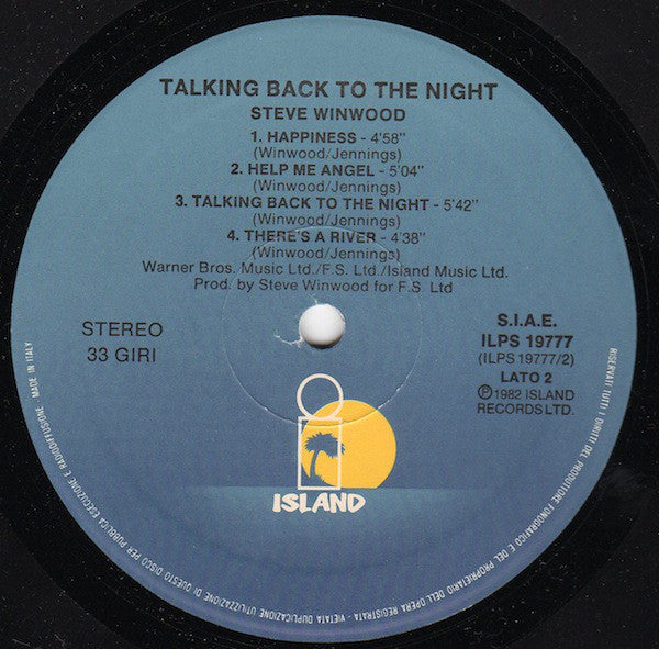 Steve Winwood : Talking Back To The Night (LP,Album)