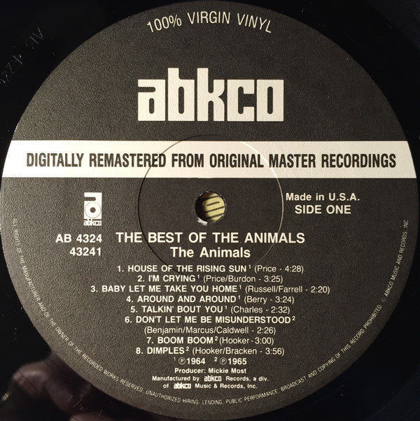 Animals, The : The Best Of The Animals (LP,Compilation,Remastered)