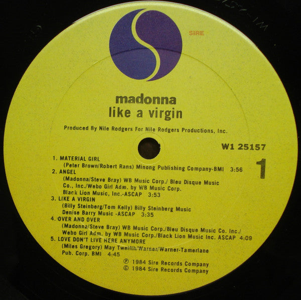 Madonna : Like A Virgin (LP,Album,Club Edition)