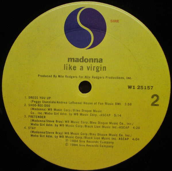 Madonna : Like A Virgin (LP,Album,Club Edition)