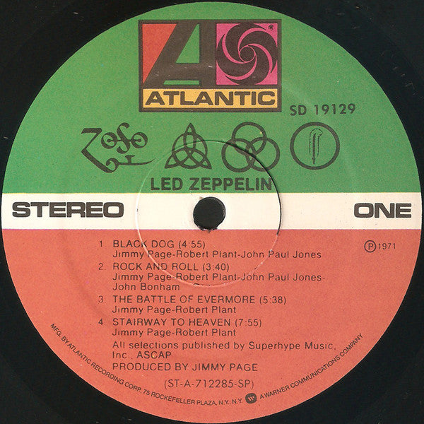 Led Zeppelin : Untitled (LP,Album,Reissue,Stereo)