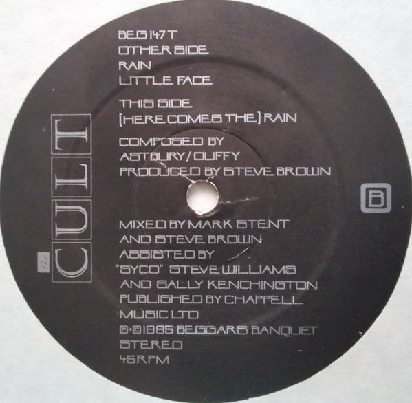 Cult, The : Rain (12",45 RPM,Single,Reissue,Repress,Stereo)