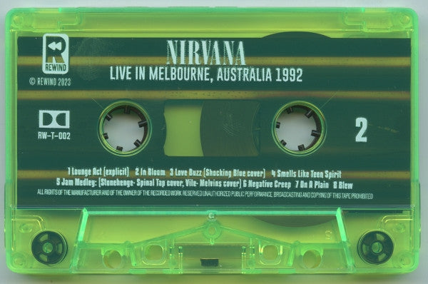 Nirvana : Live In Melbourne, Australia  1992 (Album,Numbered,Unofficial Release)